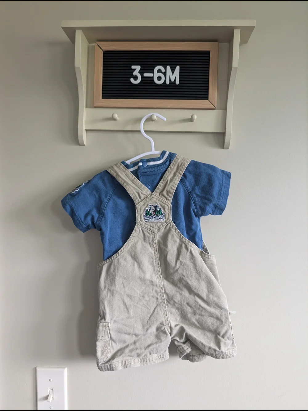 Vintage Timberwolves Embroidered Basketball Overalls And Matching Shirt - 3-6M